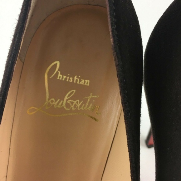 Christian Louboutin Simple Brown suede Pump 37.5 - Picture 6 of 8